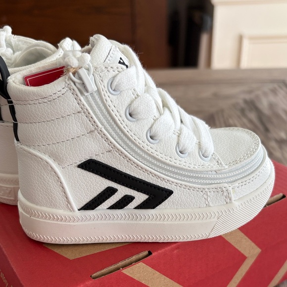 Billy Kids High Top Sneakers - White and Black - Picture 5 of 6